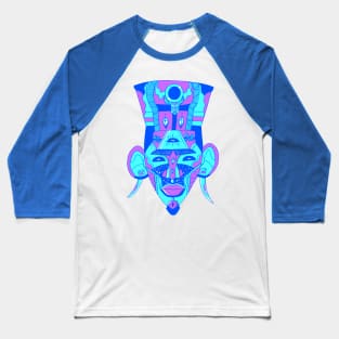 Blue African Mask 6 Baseball T-Shirt